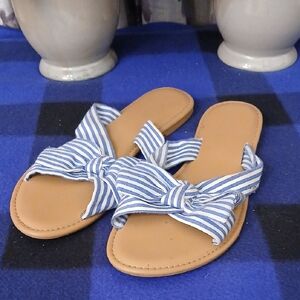 West Loop Blue and Tan Women's Sandals